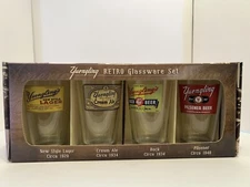 Yuengling retro glassware set￼ Lager, Ale, Bock, Pilsener New In Box 