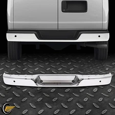 For 96-23 Express Savana 1500 2500 3500 Chrome Steel Rear Bumper W/ Sensor Hole