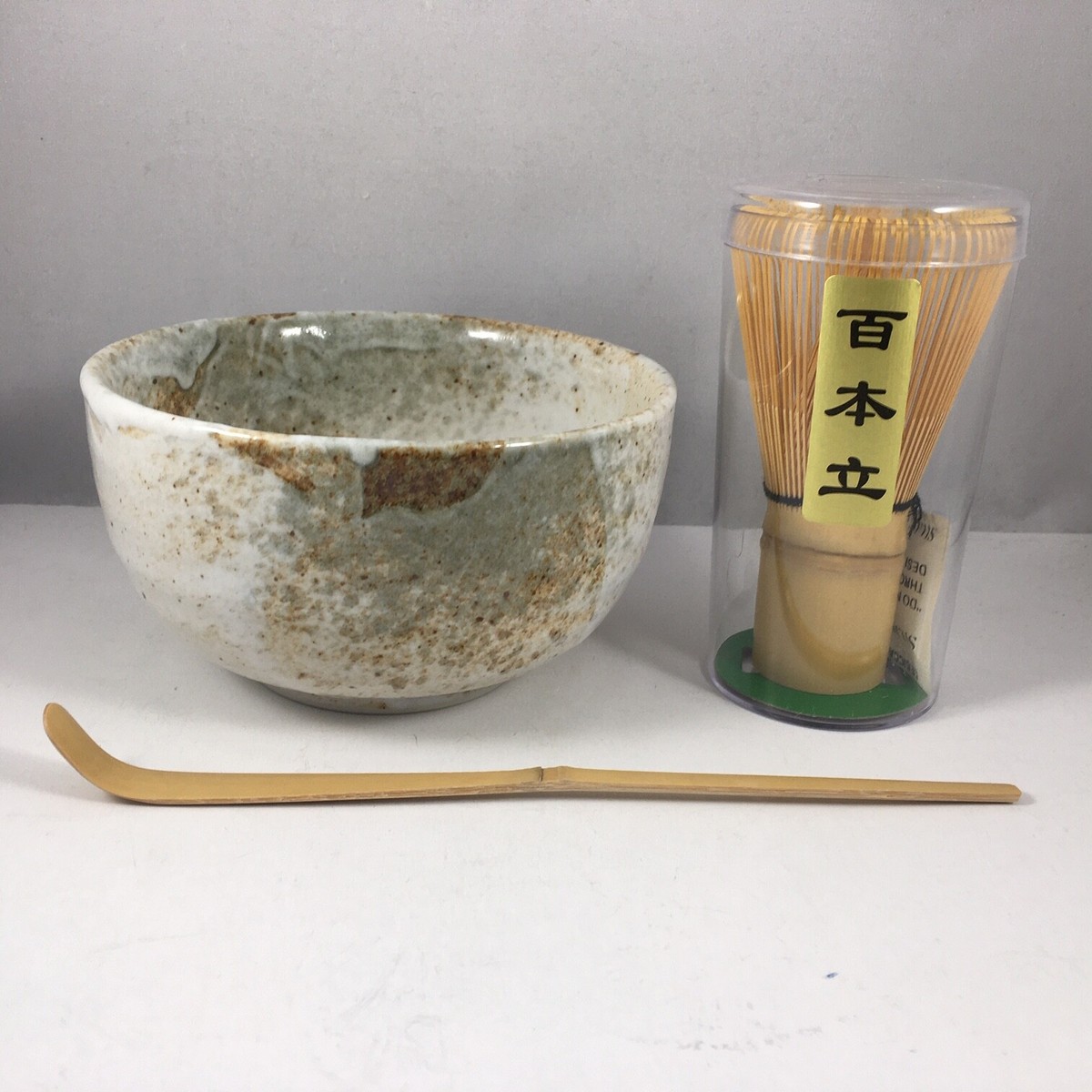 まっちゃ Japanese Matcha Bowl Yukishino w/ Scoop 100 Whisk Tea