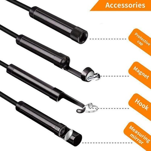 WIFI USB 8mm Car Pipeline Inspection HD 2MP 1080P 6 LED lights Camera Endoscope - Picture 3 of 7