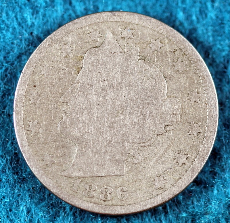 ESTATE FIND 1886 LIBERTY V NICKEL!#C6987