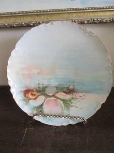 Haviland Limoges France Porzellan handbemalt Dessert Salatteller Auster - Bild 4 von 8
