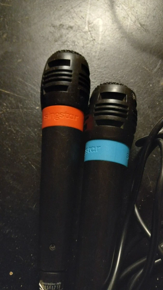 Singstar Microphones PS2 PS3 PS4 PC w/ USB Converter Dongle Blue | eBay