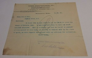 1907 Worcester Massachusetts Letterhead Hobbs ...
