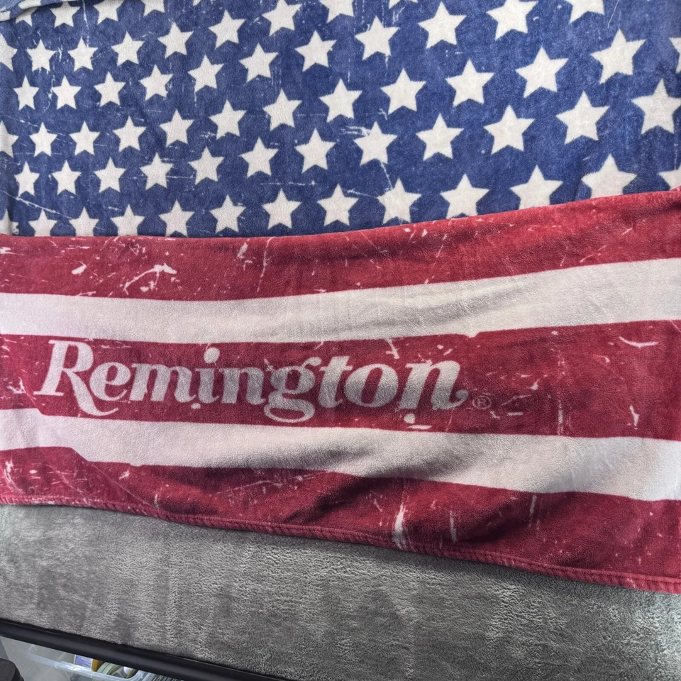 Throw Blanket Remington Company USA 48x54 America Flag Red White Blue - Image 4 of 4
