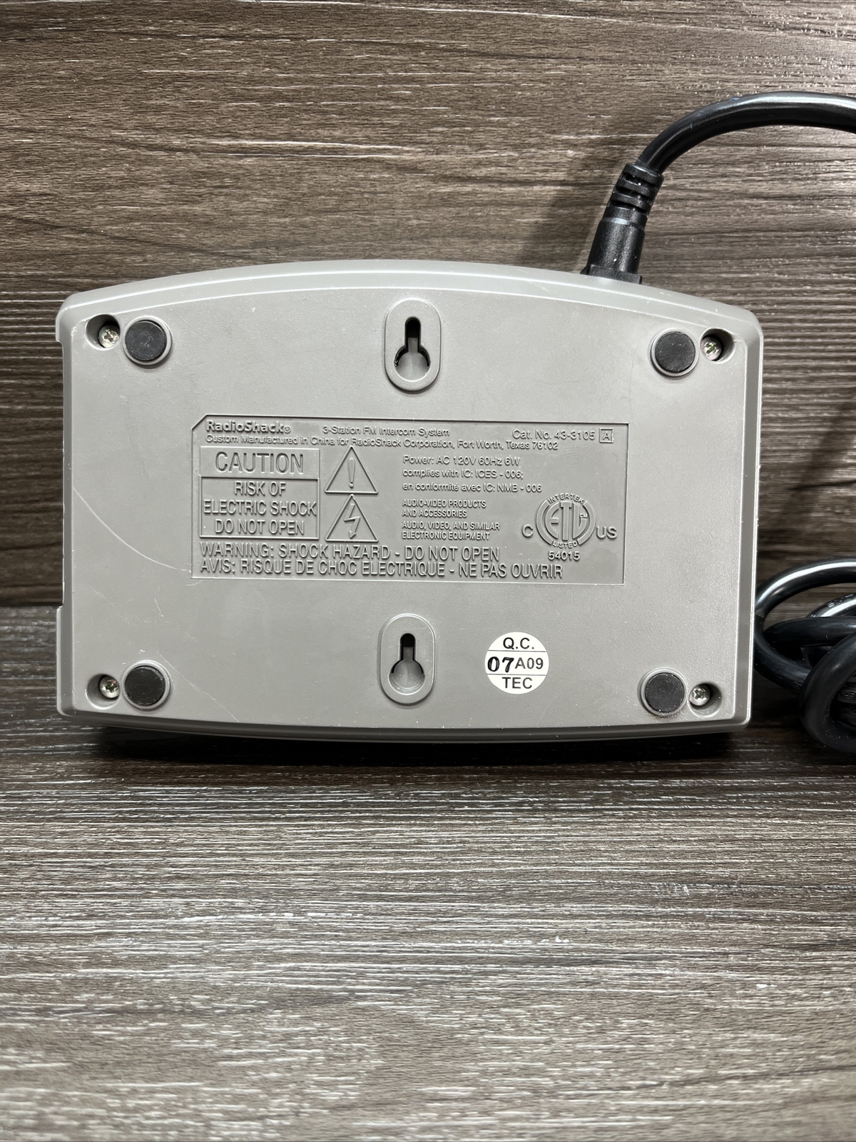 Radio Shack FM Wireless 3Channel Station System 433105 eBay