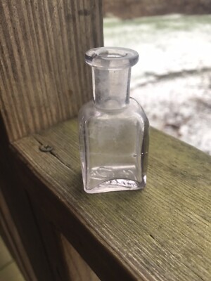 Antique Cutex Violet Purple Glass Bottle Medicine Apothecary Cursive Embossed 
