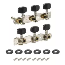 2 Classical Guitar Tuners Machine Heads 3+3 Tuning Keys String Pegs Black Button