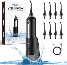 Cordless Water Flosser Dental Oral Irrigator Floss Pick Teeth Cleaner 8 Jet Tips