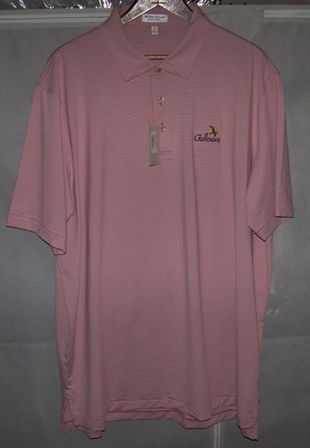 NEW PETER MILLAR SUMMER COMFORT Polo Shirt GALLOWAY NATIONAL GOLF CLUB Sz XL Red - Picture 2 of 7