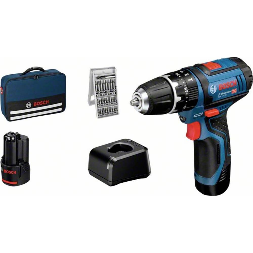 Perceuse Bosch GSB 12V-15 sans fil à engrenage 2 vitesses et mandrin auto-serrant