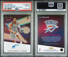 2021 Panini Recon Aaron Wiggins True Potential Signatures Gold 4/10 Auto PSA 8