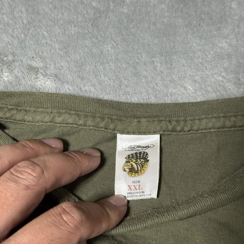 Camiseta De Colección Y2K 77’ Ed Hardy Tatuaje Manga Larga Golpes de Brazo Talla XXL Para Hombres Grunge Punk Foto 3 de 4