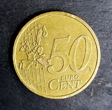 France 50 Euro Cent 2001 Bi-Metallic Gold Color European Union Coin