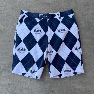 Loudmouth Modelo Especial Argyle Men's Golf Heritage Shorts Size 36 Cerveza