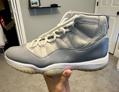 Jordan Air Jordan 11 Retro Cool Grey High Top Basketball Sneakers Gray White