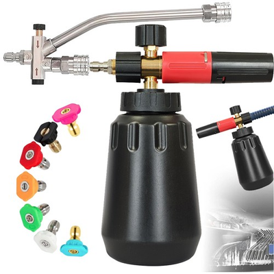 #ad 1 4”Pressure Washer Foam Cannon with Dual Connector Double Tip Attachment USA $35.99