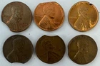 Six Lincoln Cent ERROR Clipped Planchet Wheat Cent 6 Coin Lot Circulated and UNC