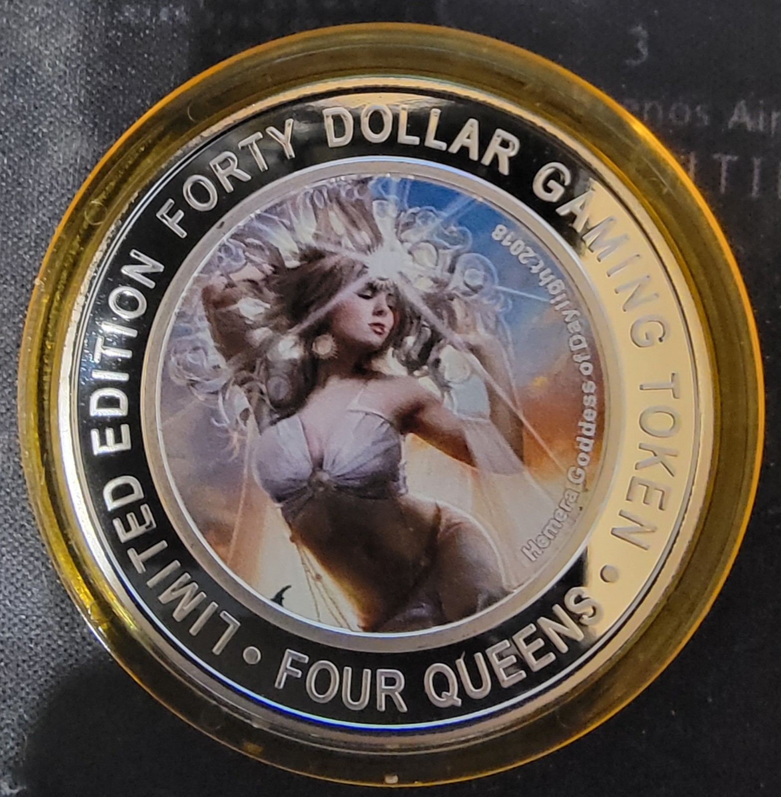 2018 Four Queens Silver Strikes  .999 1.5oz Yellow/Gold HEMERA Daylight Godd $40