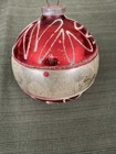 Vintage Germany Mercury Glass Ornament Red with Silver Mica Design - 3 1/2” — photo 4