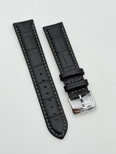 philip watch nero pelle acciaio 20mm cinturino strap