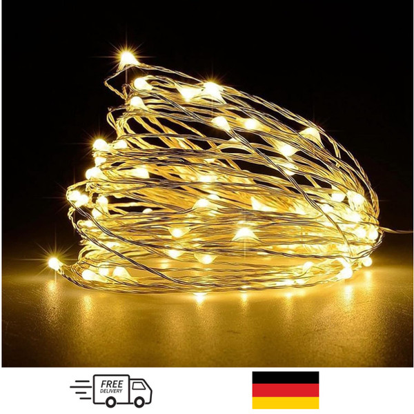 Lichterkette 5M 50Leds Draht Batterie Warmweiß Innen Deko-image