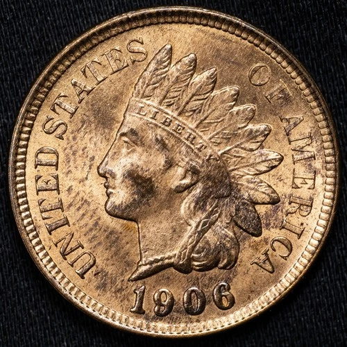 1906 Indian Head Penny Cent Choice Uncirculated Red Brown BU+ RB