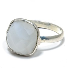 Rainbow Moonstone Gemstone 925 Solid Sterling Silver Jewelry Ring Size 7 j281