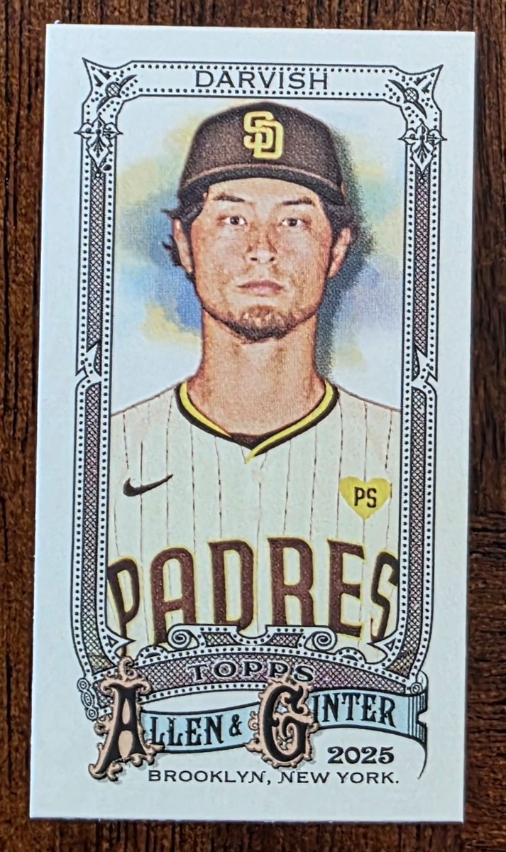 2025 TOPPS ALLEN & GINTER YU DARVISH SAN DIEGO PADRES MINI CARD