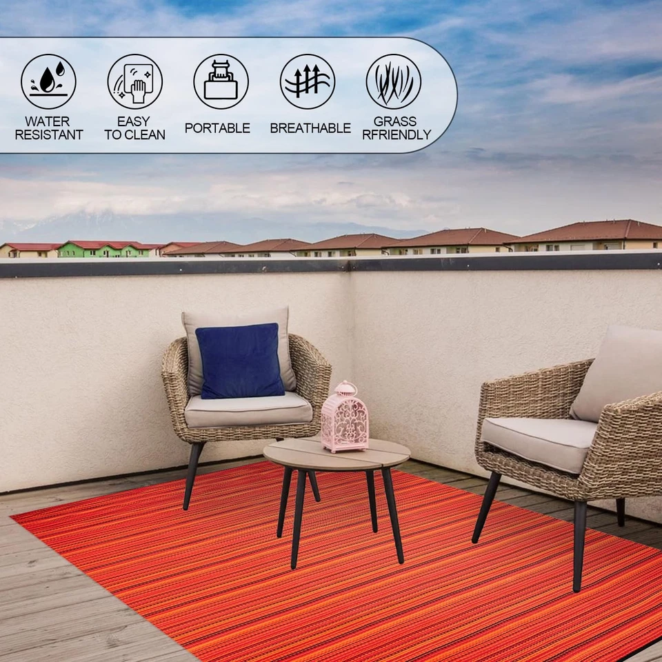 Outdoor/Indoor Rug Plastic Straw Rug Waterproof Portable Outdoor Mat, Easy to... - Image 2 of 4