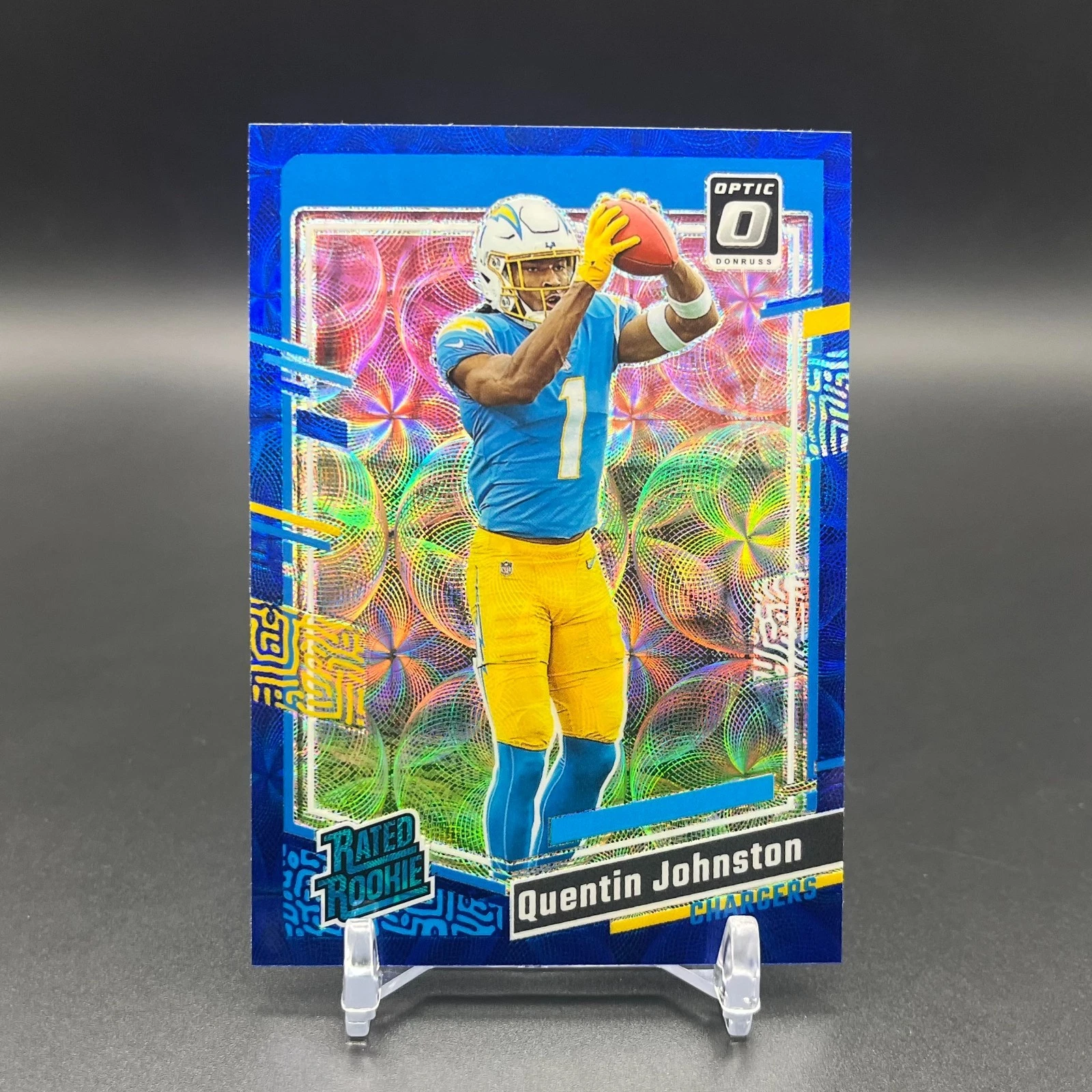 2023 Panini Donruss Optic - Rated Rookie Quentin Johnston #265 Blue Scope Prizm