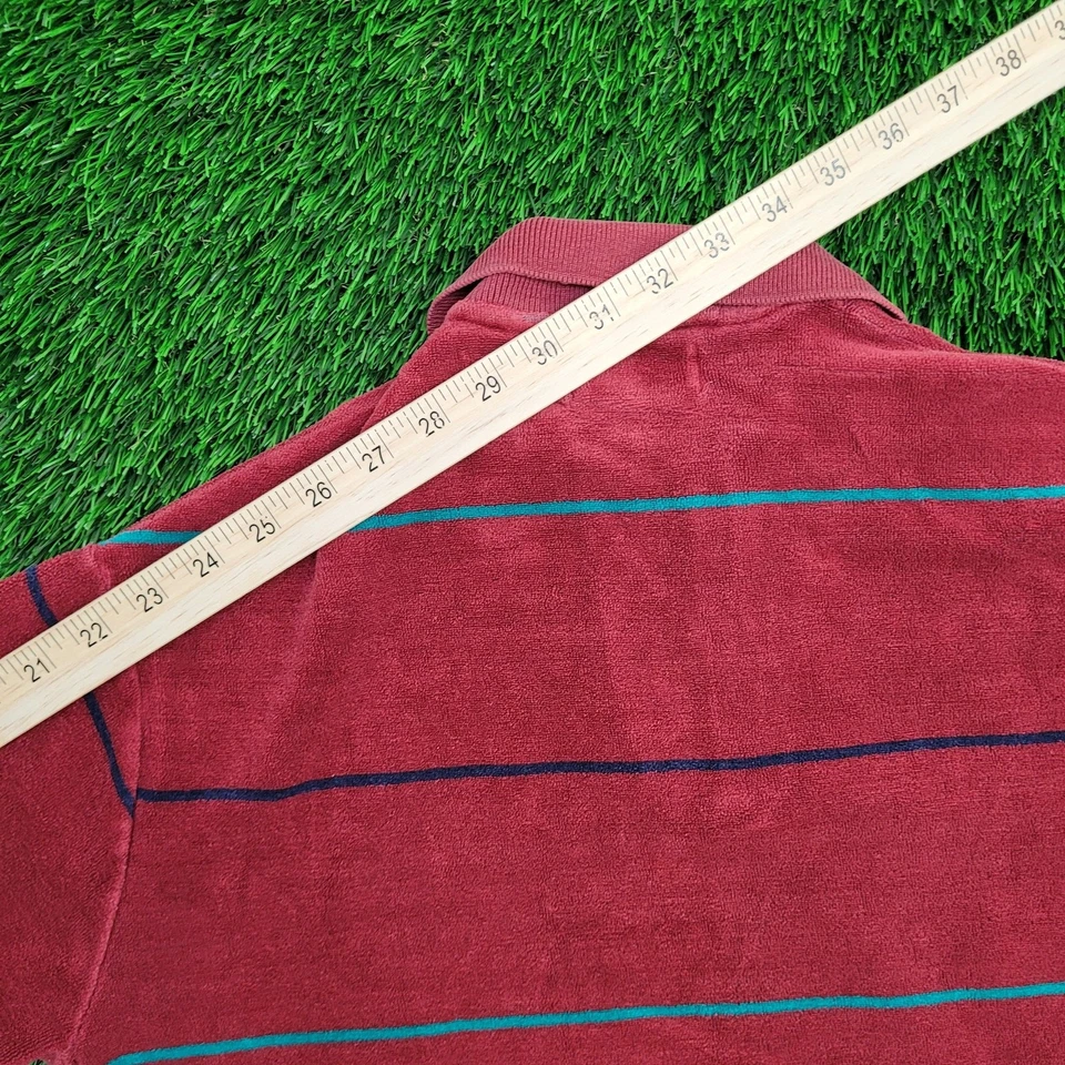 Vintage 90s MOD Stripes Collared Sweater Medium 21x23 Cropped - Image 3 of 4