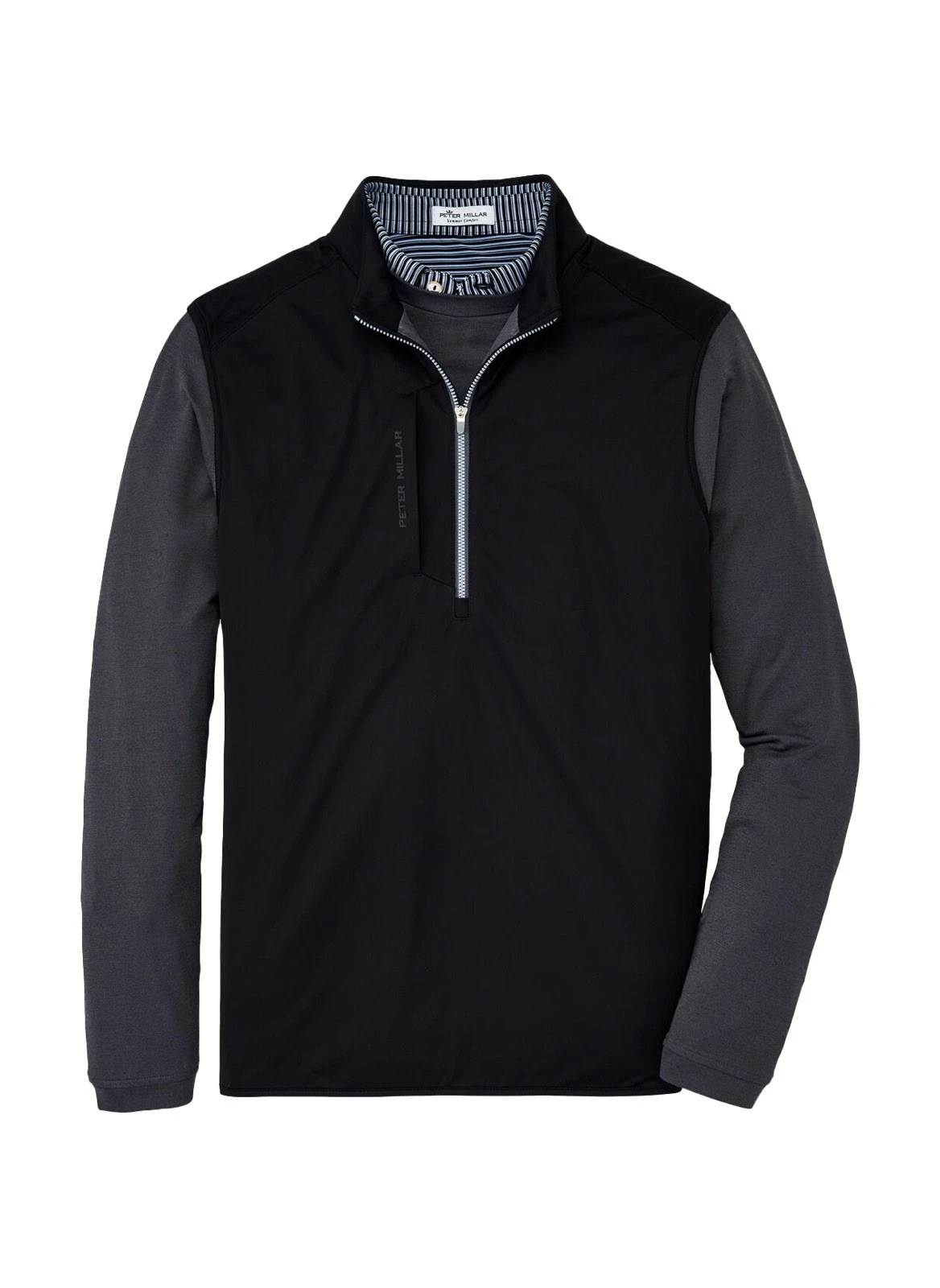 Peter Millar Black Thermal Flow Insulated Half-Zip Vest MF22EK86 Golf NWT S