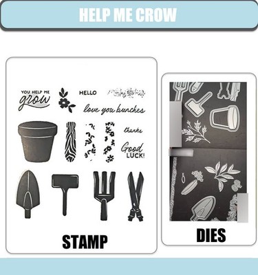 HELP ME CROW Stamp and Metal Cutting Dies for DIY Handmade Cards Scrapbook