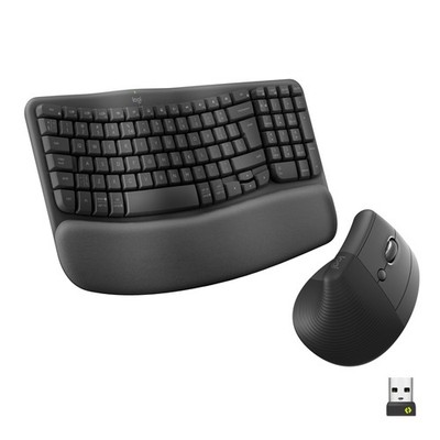 Logitech Lift Vertical Ergonomische Maus, Kabellos, Bluetooth oder Logi Bolt Grau