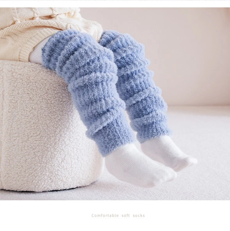Bebé Infante Niños Niñas Terciopelo Felpa Invierno Cálido Grueso Calentador de Piernas Protección de Rodilla Foto 4 de 4