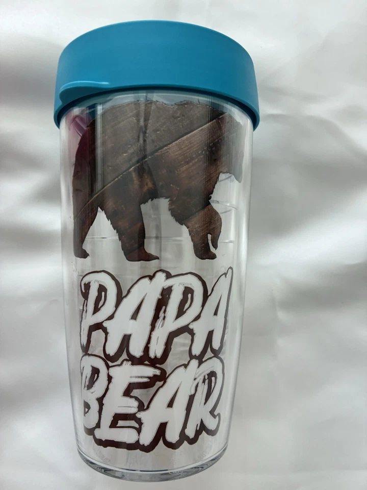 Tervis Mamá Oso Floral Taza Grande Tapa Rosa y Papá Oso Marrón Taza Grande Tapa Azul Foto 2 de 4