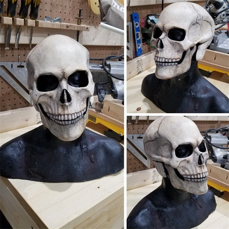 Full Head Skull Mask Helmet With Movable Jaw 3D Skeleton Skull Mask Adults Cospl