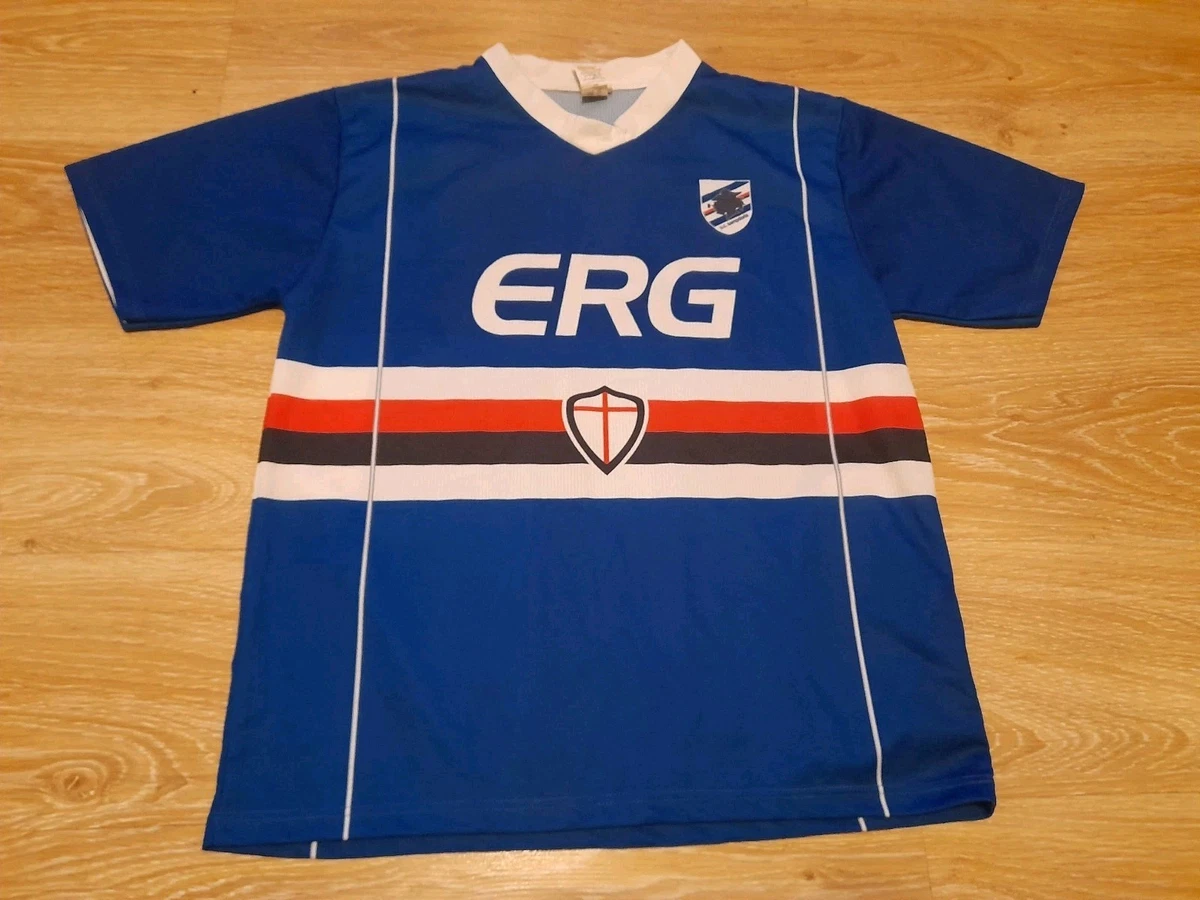 Sampdoria Scudetto Erg Vialli 9 Retro Vintage Auswärts T Shirt