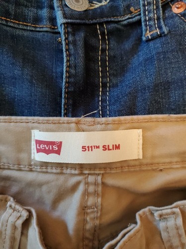 2 Pair Levi's Boys 511 Slim Khaki ,512 Slim Taper Jean 14 Reg - Picture 3 of 10