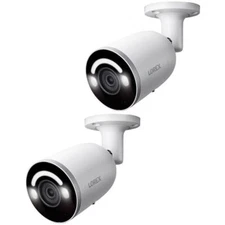 Lorex 4K Smart Security Lighting Deterrence Bullet AI PoE IP Wired Camera 2 Pack