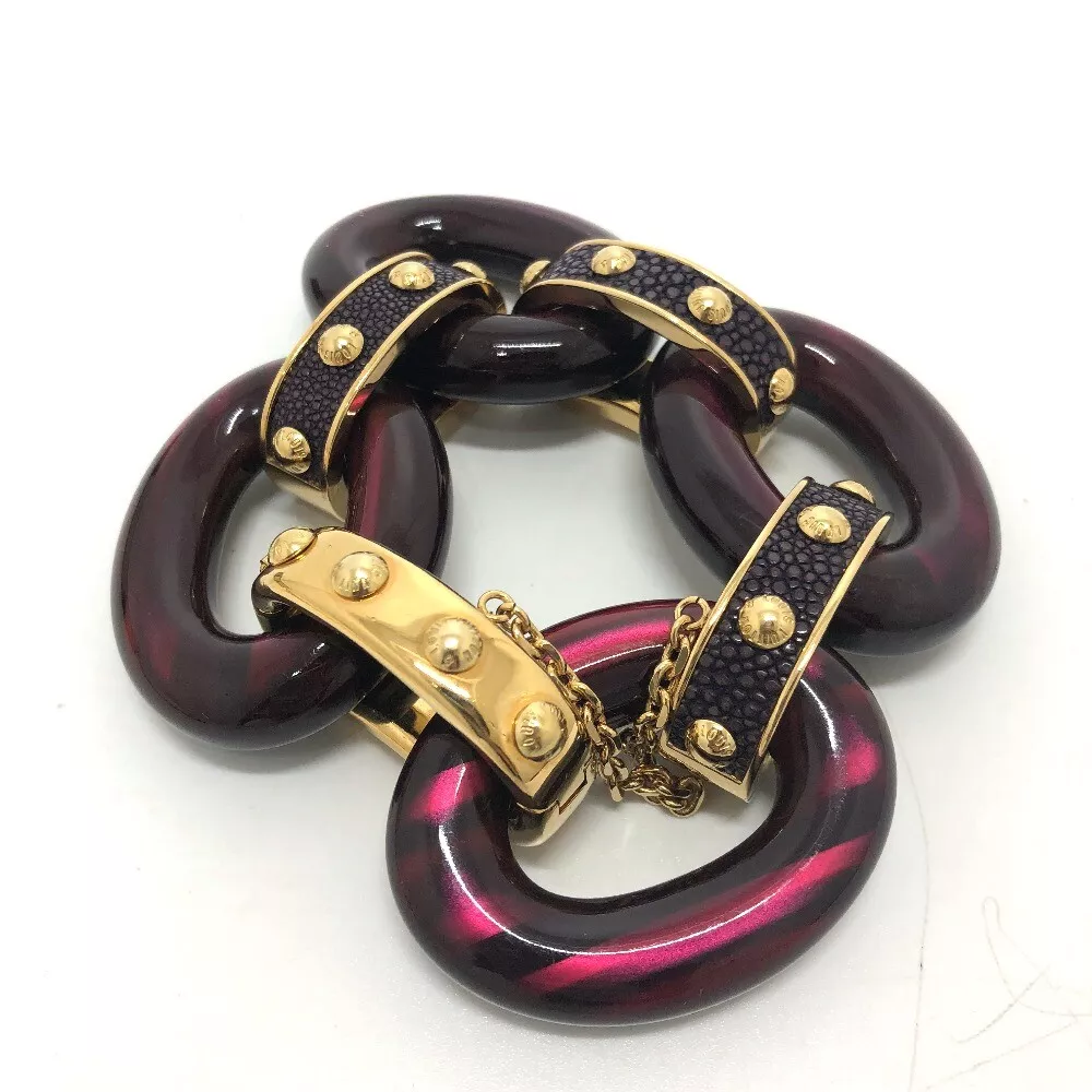 LOUIS VUITTON Gimmie a Clue Bracelet Plastic / Gold Plated  purple/GoldHardware