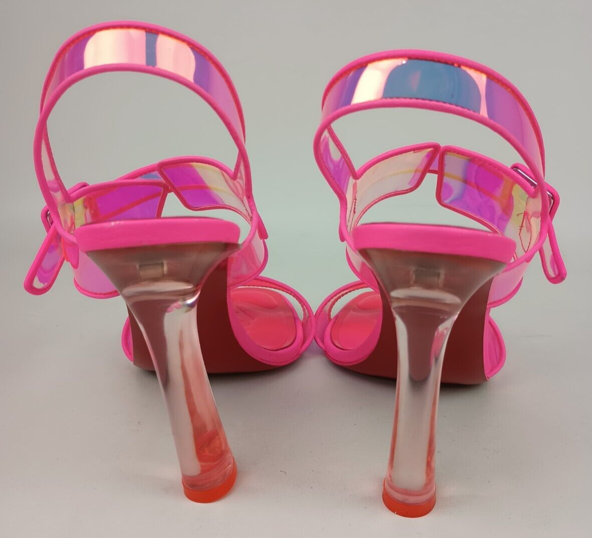 ルブタン　ネオン　ピンク　オープントゥパンプス Christian Louboutin ヒールパンプス グリッター オープントゥ