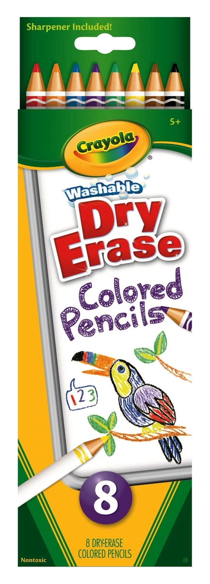 Crayola Washable Whiteboard Coloured Pencils 8 pack in 8 Colours