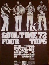 FOUR TOPS 1972 German A1 concert poster GUNTHER KIESER Art MOTOWN NM