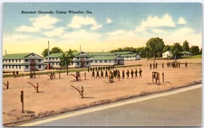 Postcard Macon Georgia Camp Wheeler Bayonet Grounds Soldiers Practicing