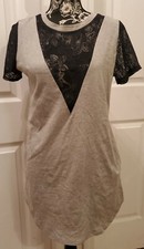 Forever 21 Gray Lace Shirt Dress S/M