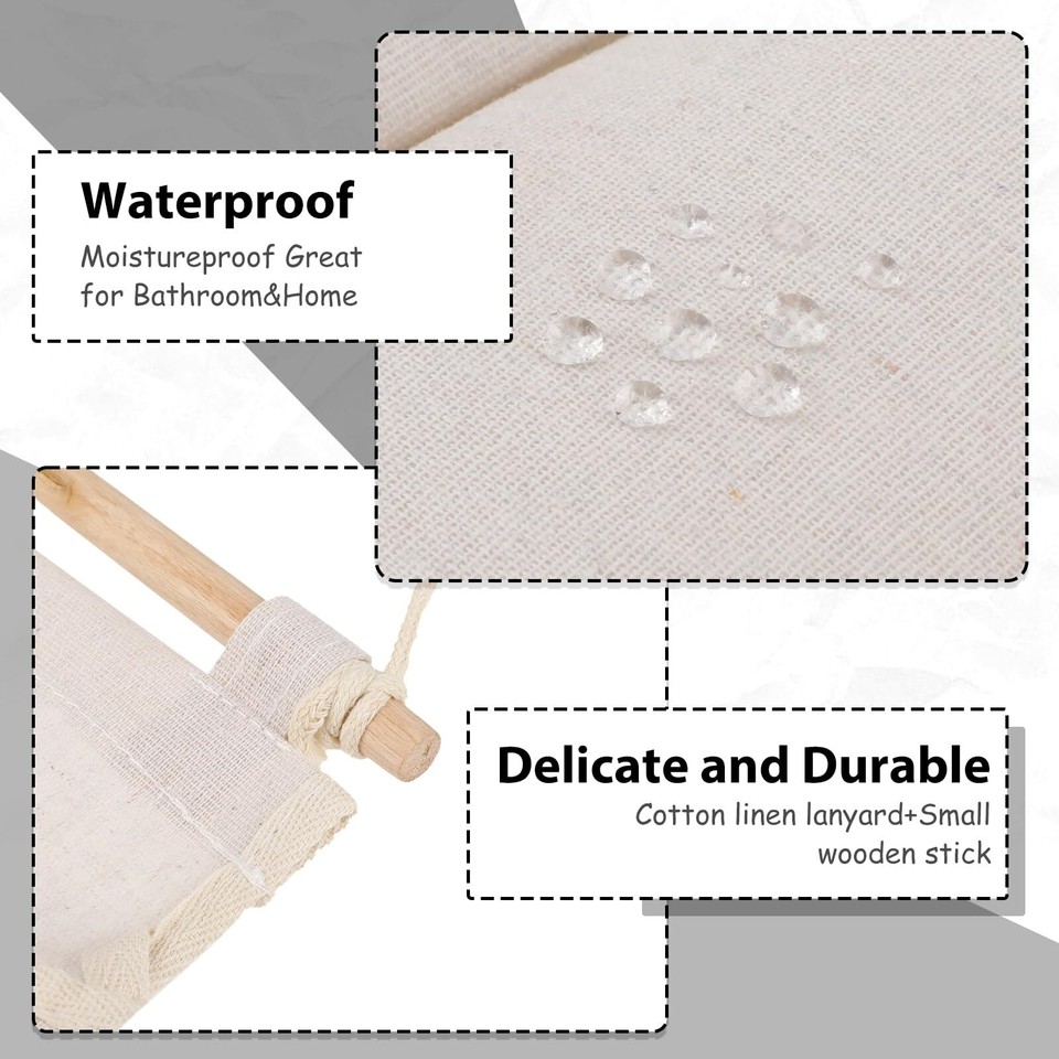 Wall Hanging Storage Caddy Bag Linen Cotton Fabric Wall Door Hanging Organize... eBay