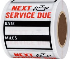 Transparent Oil Change/service Reminder Stickers 2"X2" Premium Quality 200
