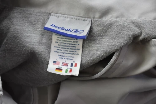 Reebok Mens Gray Jacket Stand Collar Front Zip Adjustable Stretch Waist L image 8